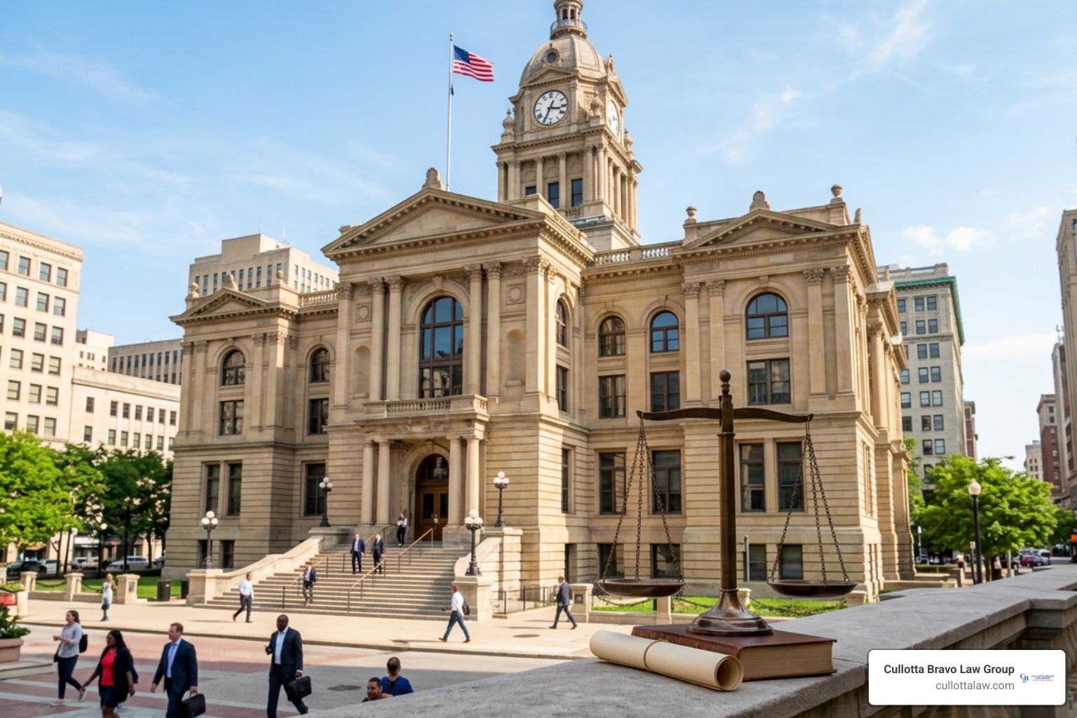 Illinois courthouse time scales representing legal deadlines